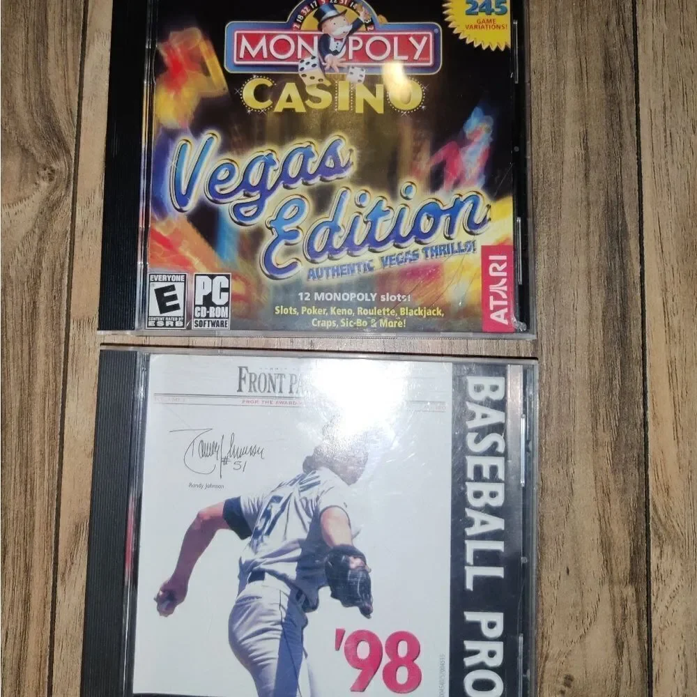 Monopoly Casino Vegas Edition & Front Page Sports Baseball Pro '98 PC CD.